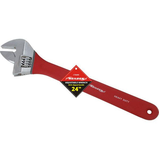 24 Inch Adjustable Wrench – Heavy Duty Steel with Comfort Dipped Handles CT0495