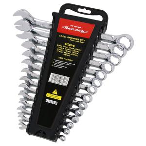14pcs Combination Spanner Set 6-24mm Full Polish Finish with Rack CT0326