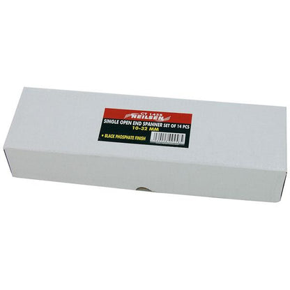 14pc Single Open End Spanner Set Metric 6–32mm Durable Workshop Tool Kit CT1458