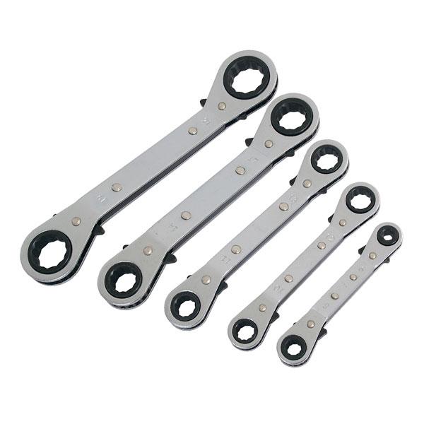 5pc Offset Ratchet Ring Spanner Set Metric 6–21mm Chrome Plated Durable CT1624