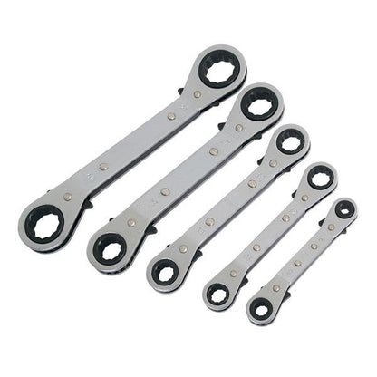 5pc Offset Ratchet Ring Spanner Set Metric 6–21mm Chrome Plated Durable CT1624