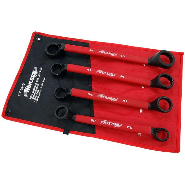 4pc Jumbo Ring Spanner Set – Heavy Duty Metric Wrenches 32x36 to 46x50mm CT0512