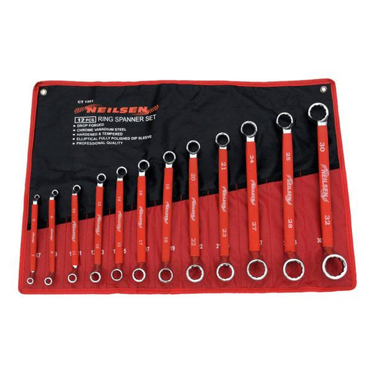 12pc Double Ring Offset Spanner Set Metric 6–32mm Durable Workshop Tool CT1745