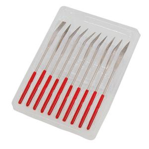 10 Piece Bent Diamond Needle File Set – 140x3mm Hardened & Tempered CT1441