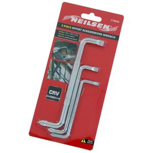 3-Piece Double-Ended Offset Screwdriver Set with Slotted & Cross Heads CT0835