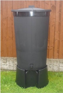 Durable Black Water Butt - 200L Rainwater Storage with Tap and Secure Lid CT022B