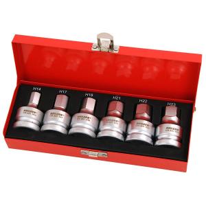 6pc 3/4" Drive Hex Bit Set – 14 to 23mm Chrome Molybdenum Durable Kit