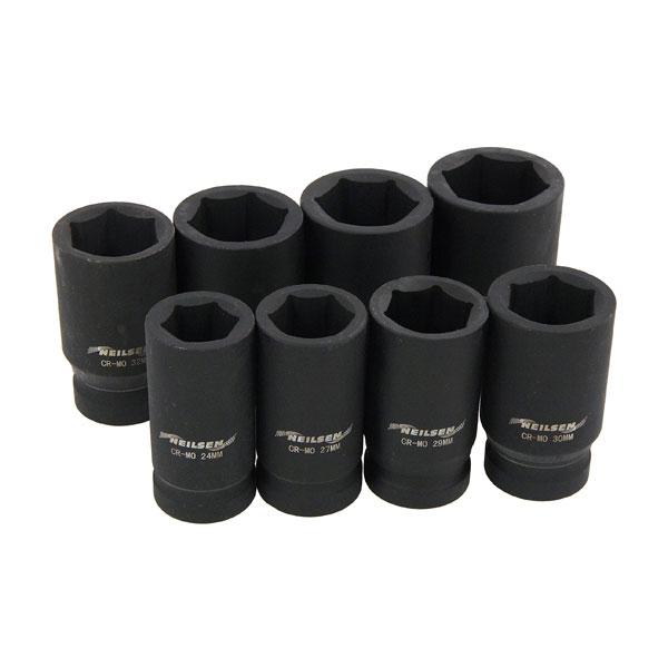 8pc 3/4" Drive Deep Impact Socket Set 24-38mm CT1563