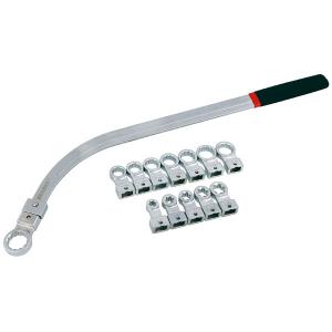 15pc Tensioner Pulley Wrench Set – Curved Handle with 13 Adaptors Included CT4018