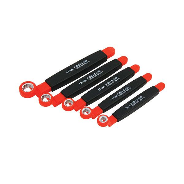5pc VDE Insulated Box Ring Wrench Set – Single End 7 to 14mm Safety Tools CT3946