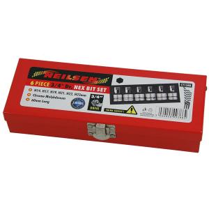 6pc 3/4" Drive Hex Bit Set – 14 to 23mm Chrome Molybdenum Durable Kit