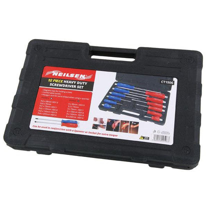 12pc Screwdriver Set Flat & Pozi in BMC - Magnetic Tips with Pound Thru CT1506