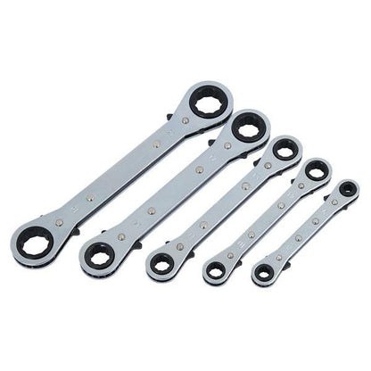 5pc Metric Ratchet Wrench Set - Offset Ring Spanner Set 6–21mm Sizes CT1045