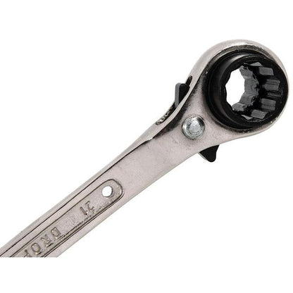 Dual Head Ratcheting Podger Spanner 17mm & 21mm Ratchet Wrench Tool CT1810