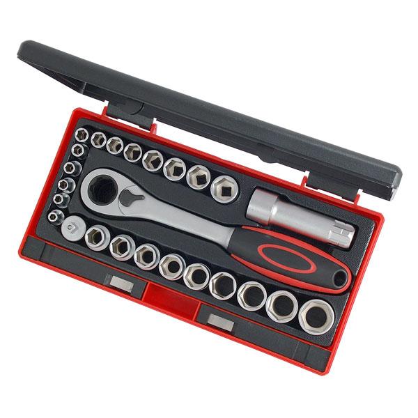 25pc 1/4" Drive Socket Set with Go-Thru Ratchet CT1717