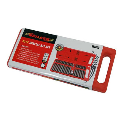 40pc Hex, Spline & Star Bit Set - 3/8 & 1/2" Drive Chrome Vanadium Tools CT1436