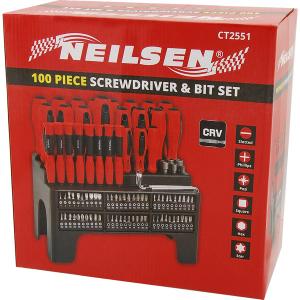 100pc Screwdriver Bits Set – Precision, CR-V, Nut Driver & Torx Bits Kit CT2551