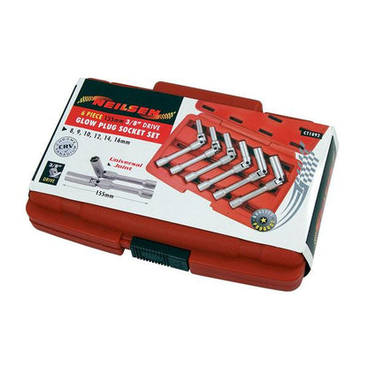 6pc Glow Plug Socket Set 3/8" Drive Universal Joint CT1892