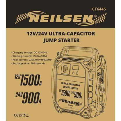  Jump Starter Ultra-Capacitor Car Truck Vehicle 2 Mode 2200A 12V/24V Charger6445