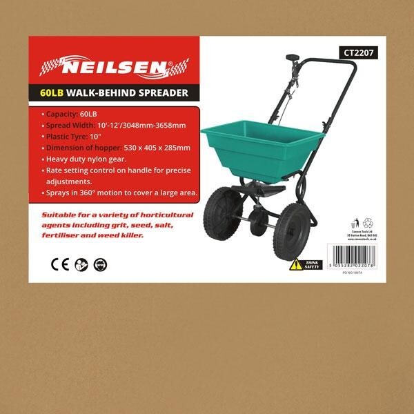 60lb Spreader Seeder Walk Behind Garden Grass Soil Fertilizer Feeder Hopper 207