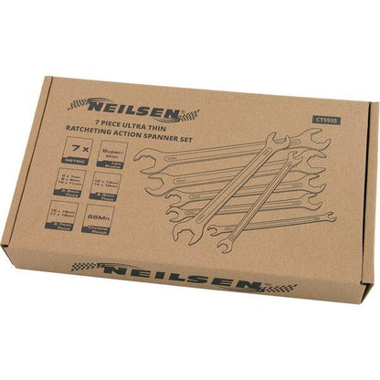 7pc Ultra Thin Ratchetting Action Metric Spanner Wrench Set 6mm - 19mm CT5935