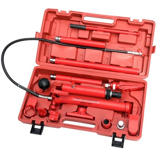 10 Ton Tonne Auto Body Hydraulic Repair Kit Tool Heavy Duty Portable Garage 0729