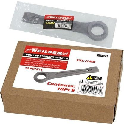 Box End Ring Spanner Striking 12 Point Carbon Slogging Flat Wrench 17mm - 85mm