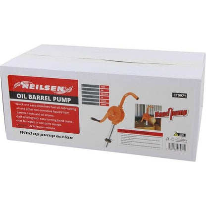  Barrel Pump 25mm Rotary Self Priming Oil Fuel Hand Drum Suction Pump Syphon 71