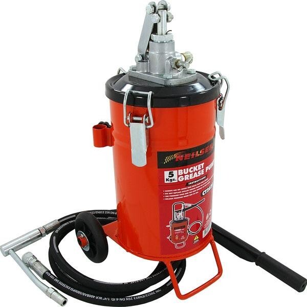 5 Litres Mobile Grease Gun Pmatic Grease Gun  Compressed Air Tool Lub Bucket 28