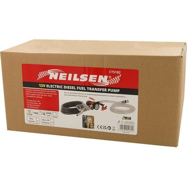 12V ELECTRIC DIESEL FUEL TRANSFER PUMP OIL DISPENSER 175W POWER SIPHON 182