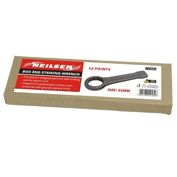 Box End Ring Spanner Striking 12 Point Carbon Slogging Flat Wrench 17mm - 85mm
