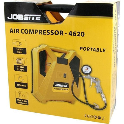Air Compressor Universal 230V 50Hz Air Hose 1100W Pneumatic Gun + Attachments 20