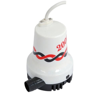 12V 2000GPH MANUAL SEA FRESH WATER SUBMERSIBLE BOAT SHIP MARINE FLOOD BILGE PUMP