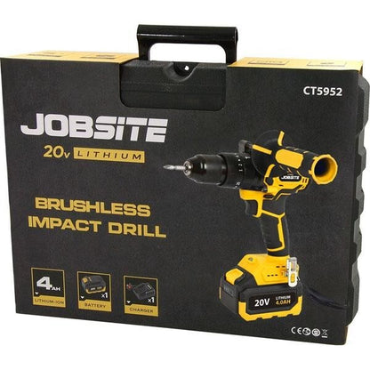 20v Li-ion Impact Drill Cordless 80n.m Brushless Driver + 4.0Ah Battery CT5952