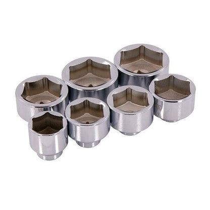7pc 3/8" Inch Drive Oil Filter Socket Set Universal Size Garage Pro Kit CT4280