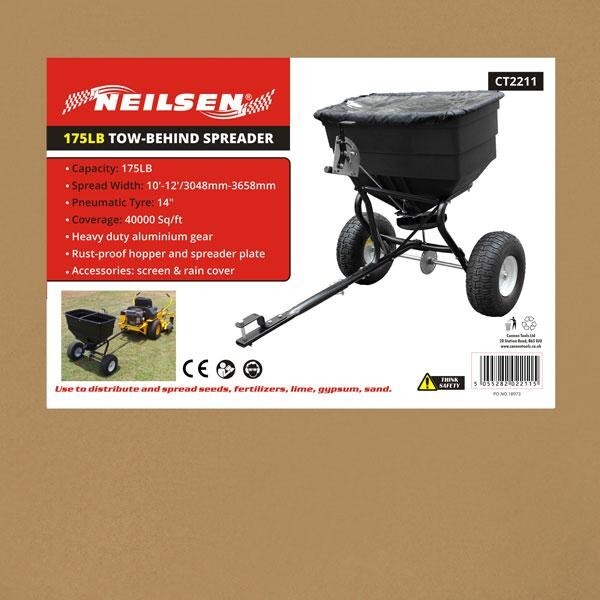 175LB Spreader Seeder Tow Behind Garden Grass Soil Fertilizer Feeder Hopper 2211