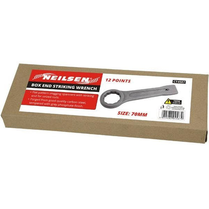 Box End Ring Spanner Striking 12 Point Carbon Slogging Flat Wrench 17mm - 85mm