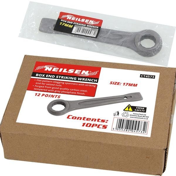 Box End Ring Spanner Striking 12 Point Carbon Slogging Flat Wrench 17mm - 85mm