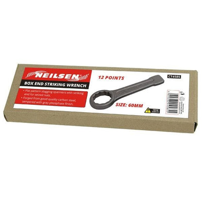 Box End Ring Spanner Striking 12 Point Carbon Slogging Flat Wrench 17mm - 85mm