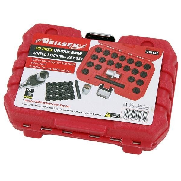  Bmw 22 Pcs 1/2" Drive Wheel Locking Key Set For Socket Spanner Tool New CT4132