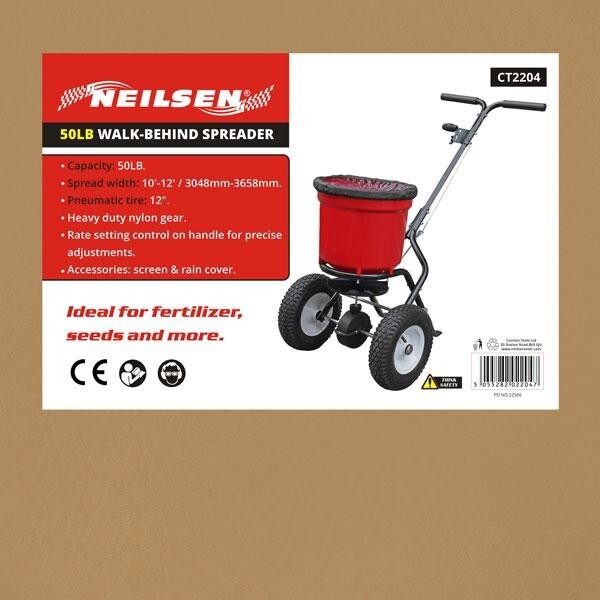 50lb Spreader Seeder Walk Behind Garden Grass Soil Fertilizer Feeder Hopper 2204