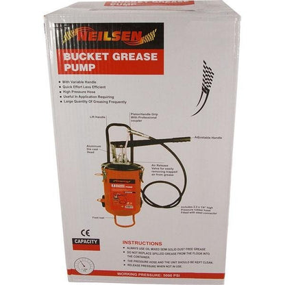 5 Litres Mobile Grease Gun Pmatic Grease Gun  Compressed Air Tool Lub Bucket 28