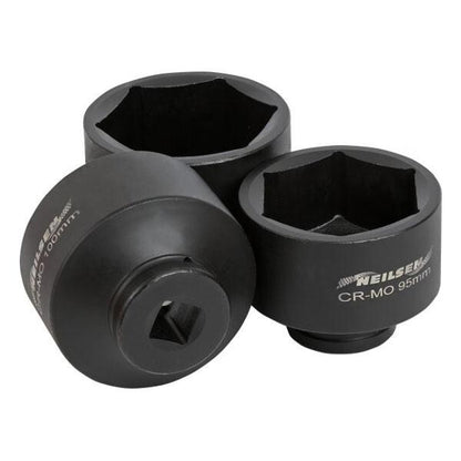 1" Dr 6pt Jumbo Shallow Impact Socket Set Truck Trailer HGV Kit 80 - 105mm Sing