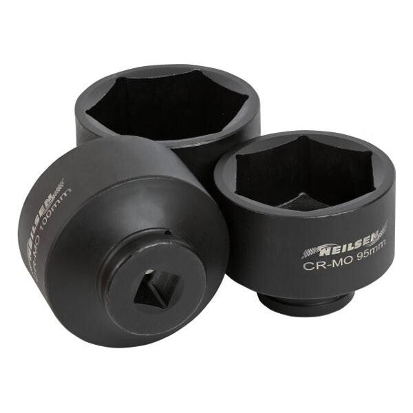 1" Dr 6pt Jumbo Shallow Impact Socket Set Truck Trailer HGV Kit 80 - 105mm Singl