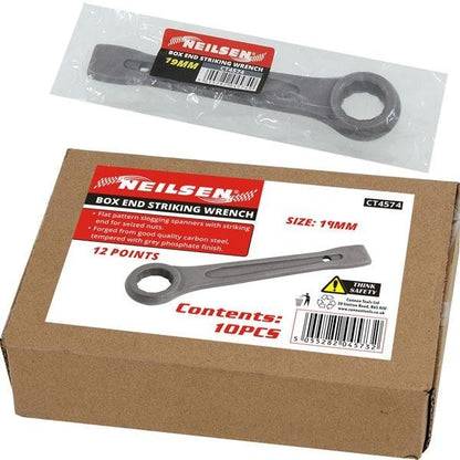 Box End Ring Spanner Striking 12 Point Carbon Slogging Flat Wrench 17mm - 85mm