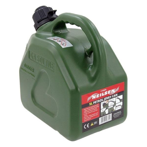 5L 10L 20L Black Red Green Jerrycan Fuel Storage Container Plastic Can + Spout