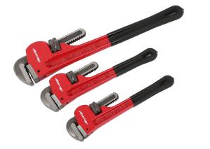3 Piece Pipe Wrench Set – 10", 12" & 18" Wrenches in Durable Box CT2106