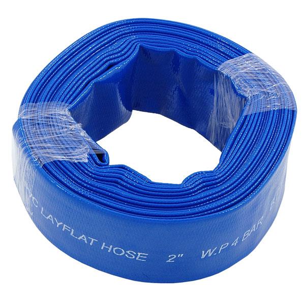 Blue PVC Layflat Hose 2 Inch x 10m Flexible Irrigation Water Supply Tool CT5527
