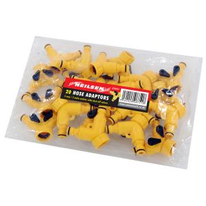 20pcs 2-Way Hose Connectors – Quick-Fit Male Outlets with Shut-Off Valves CT0751