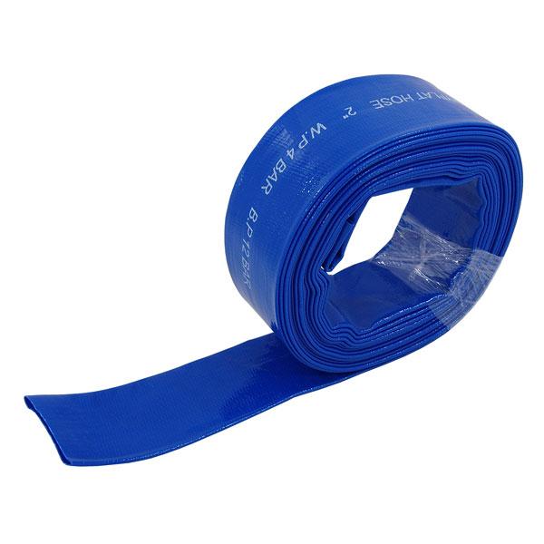 Blue PVC Layflat Hose 2 Inch x 10m Flexible Irrigation Water Supply Tool CT5527
